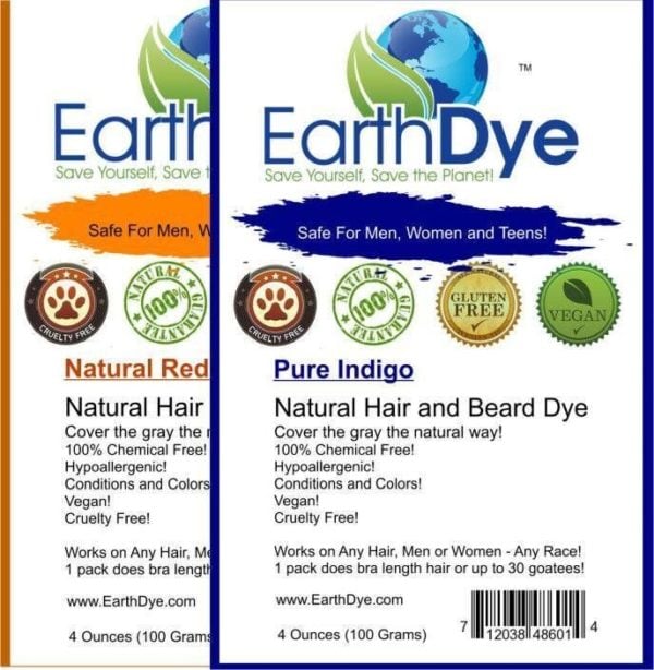 Natural Jet Black Hair Dye (1 red/1 indigo)  