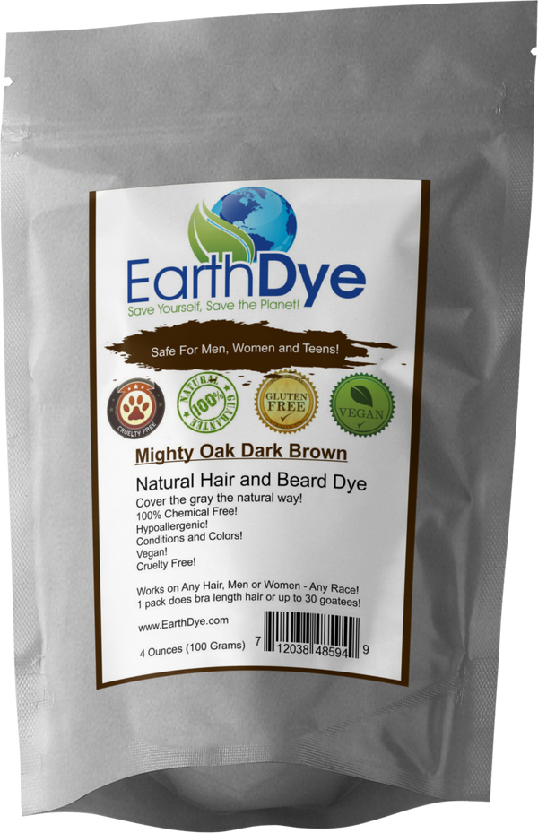 Dark brown henna hair dye from earthdye