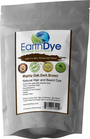 Dark brown henna hair dye from earthdye