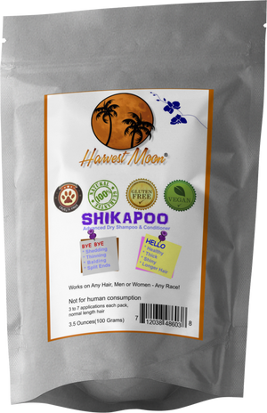 Harvest Moon Shikapoo product packaging with label on a white background